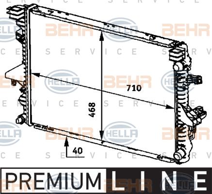 หม้อน้ำ Volkswagen T5/2.5 (7H0121253J)