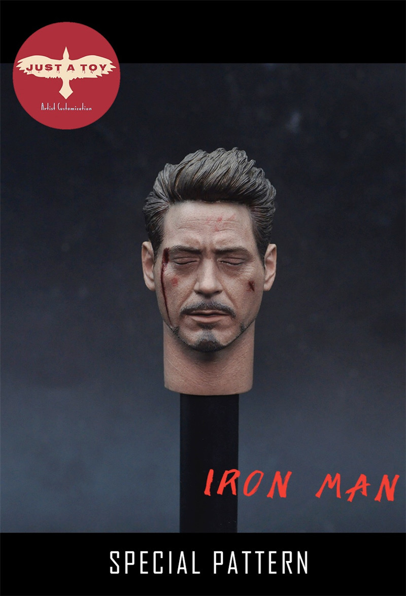 JUST A TOY JAT02B 1/6 Closed Eye Iron Man Headsculpt Special Pattern
