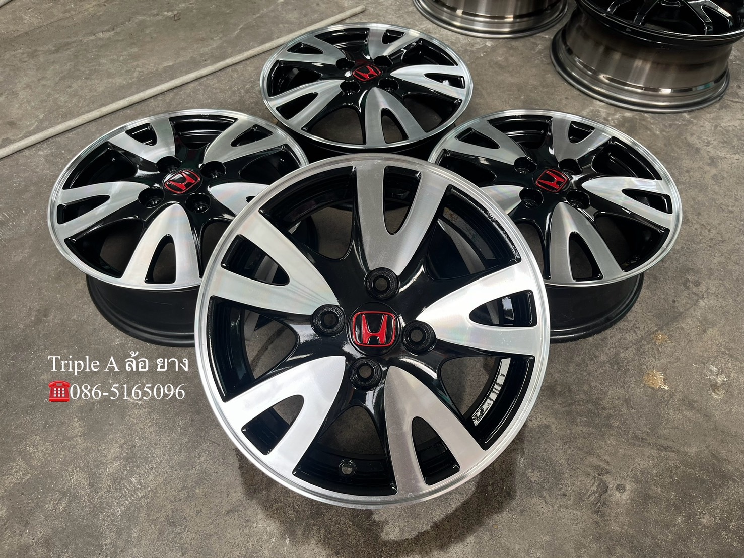 ✨ล้อแม็ก✨Honda Brio ขอบ 14 ดำหน้าเงา💖สวยกริ๊บ💖