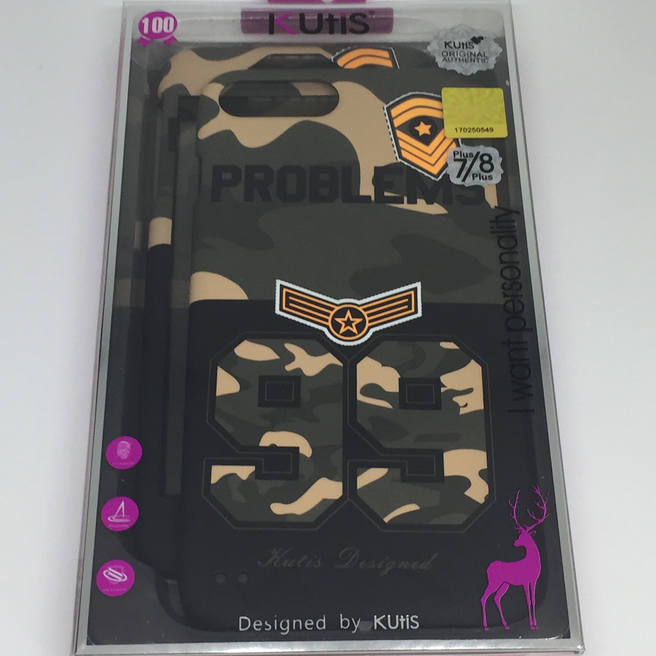 เคสคูทิส(Kutis)ไอโฟน7พลัส,8พลัส(ลายพรางทหาร)มาใหม่ เคสประกบหน้า-หลัง เคสเรืองแสง เคสลายวินเทจ