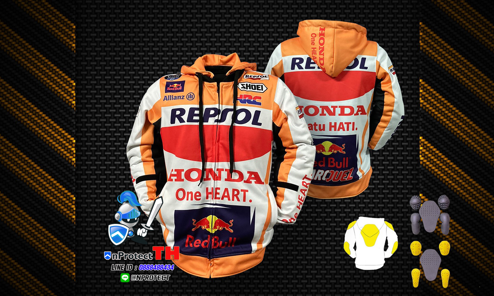 เสื้อฮู้ดบิ๊กไบค์ HONDA REPSOL แบบที่ 5