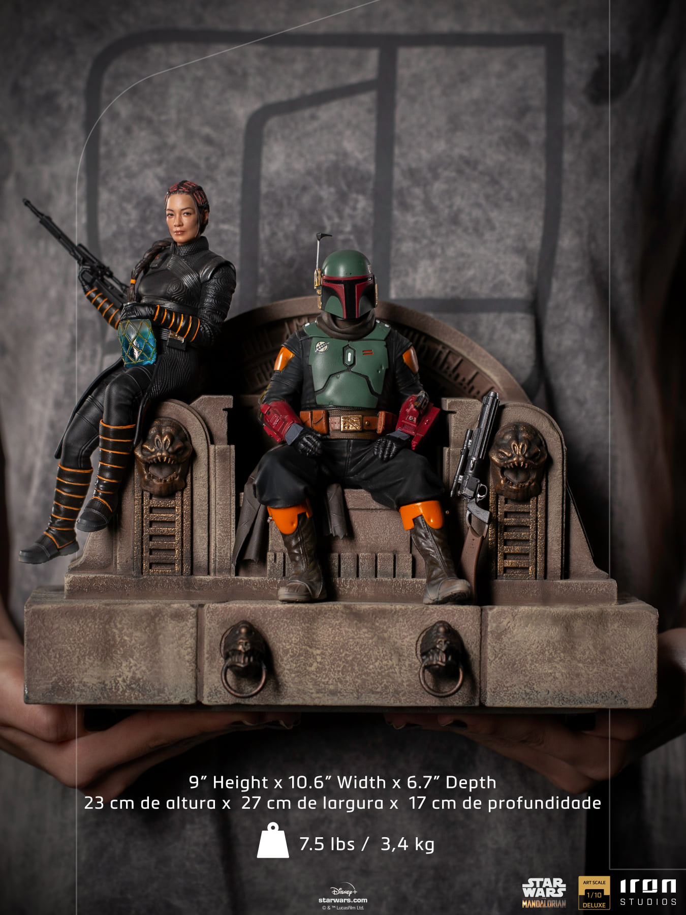 Iron Studios Deluxe Art Scale 1/10 The Mandalorian - Boba Fett and Fennec Shand on Throne