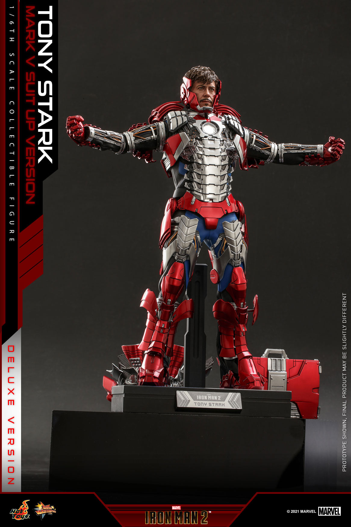 Hot Toys MMS600 1/6 Iron Man 2 - Tony Stark Mark V Suit up Version (Deluxe Version)