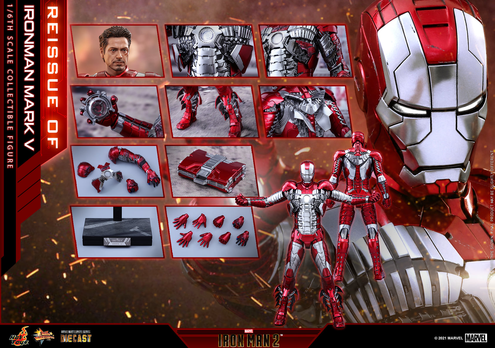 Hot Toys MMS400D18 1/6 Iron Man 2 - Iron Man Mark V (Reissue)