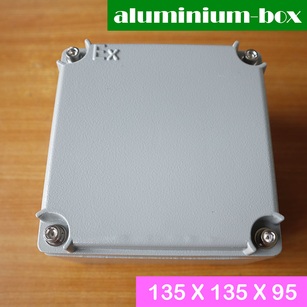 กล่องอลูมิเนียมกันน้ำ IP66 สีเทา ขนาด 135 X 135 X 95 มม. (P)