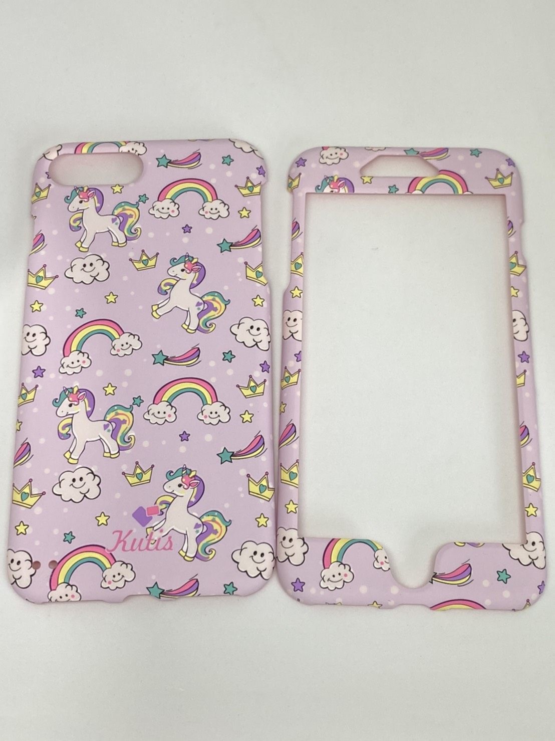 เคสคูทิส(Kutis)เคสไอโฟน7พลัส,8พลัส(ลายม้าโพนี่สีม่วงอ่อน)มาใหม่ เคสประกบหน้า-หลัง เคสเรืองแสง เคสลายวินเทจ ร้านSuperhero Klongthom