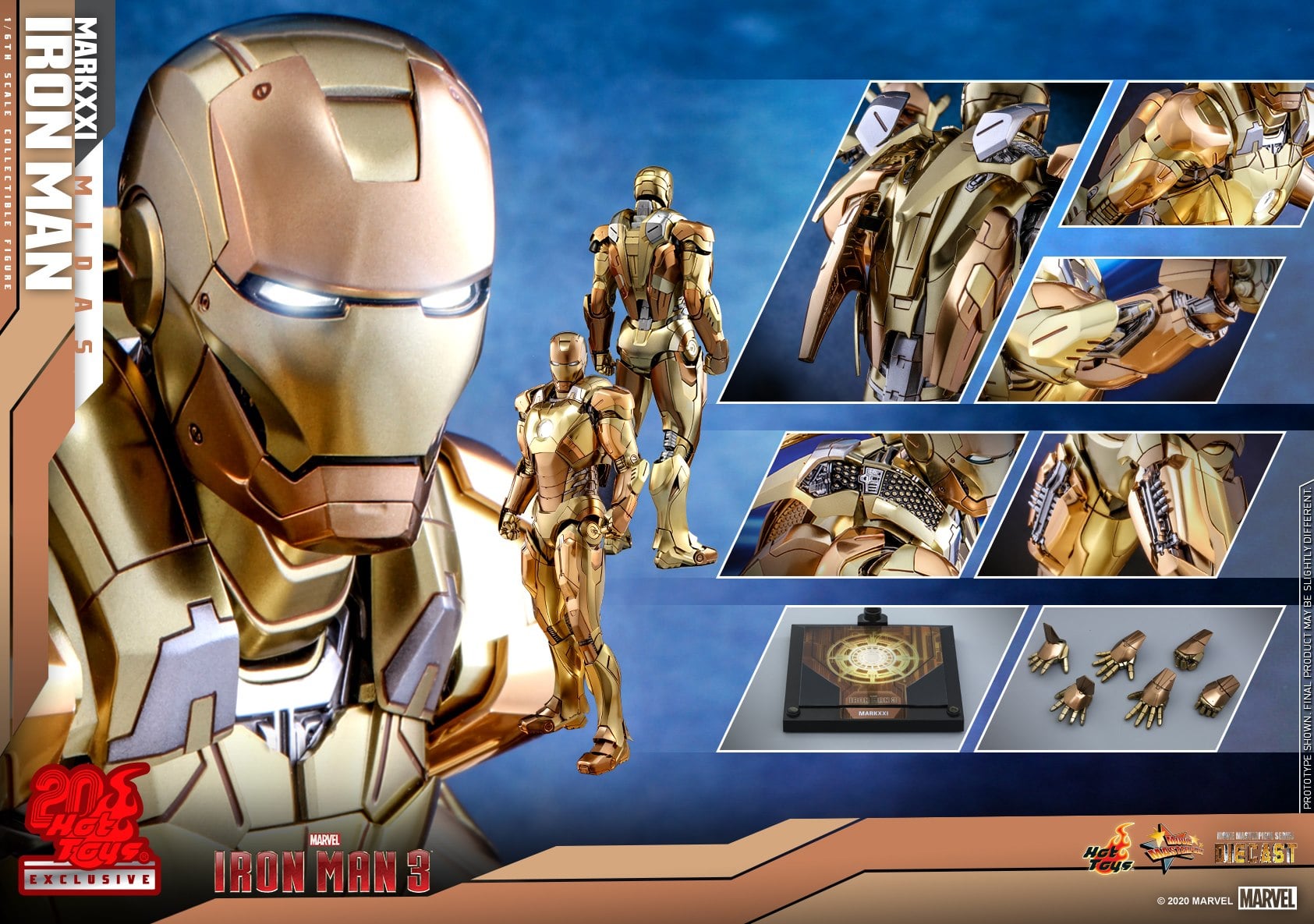 Hot Toys MMS586D36 Iron Man 3 - Iron Man Mark XXI (Midas) [Exclusive]