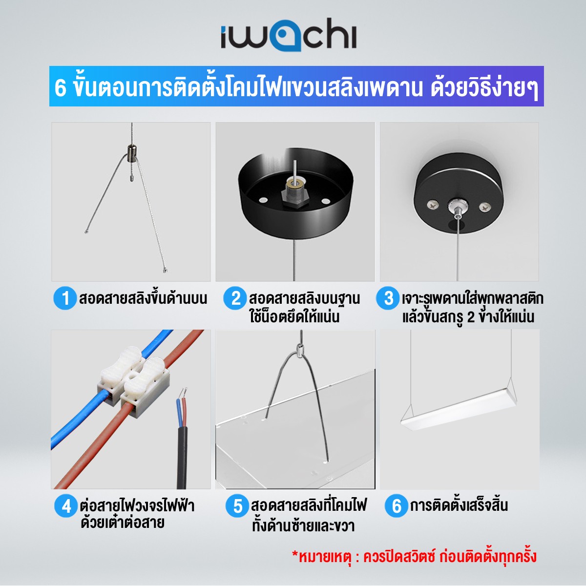 โคมไฟแขวนสลิงเพดาน Full Linear Office LED 150w แสงขาว