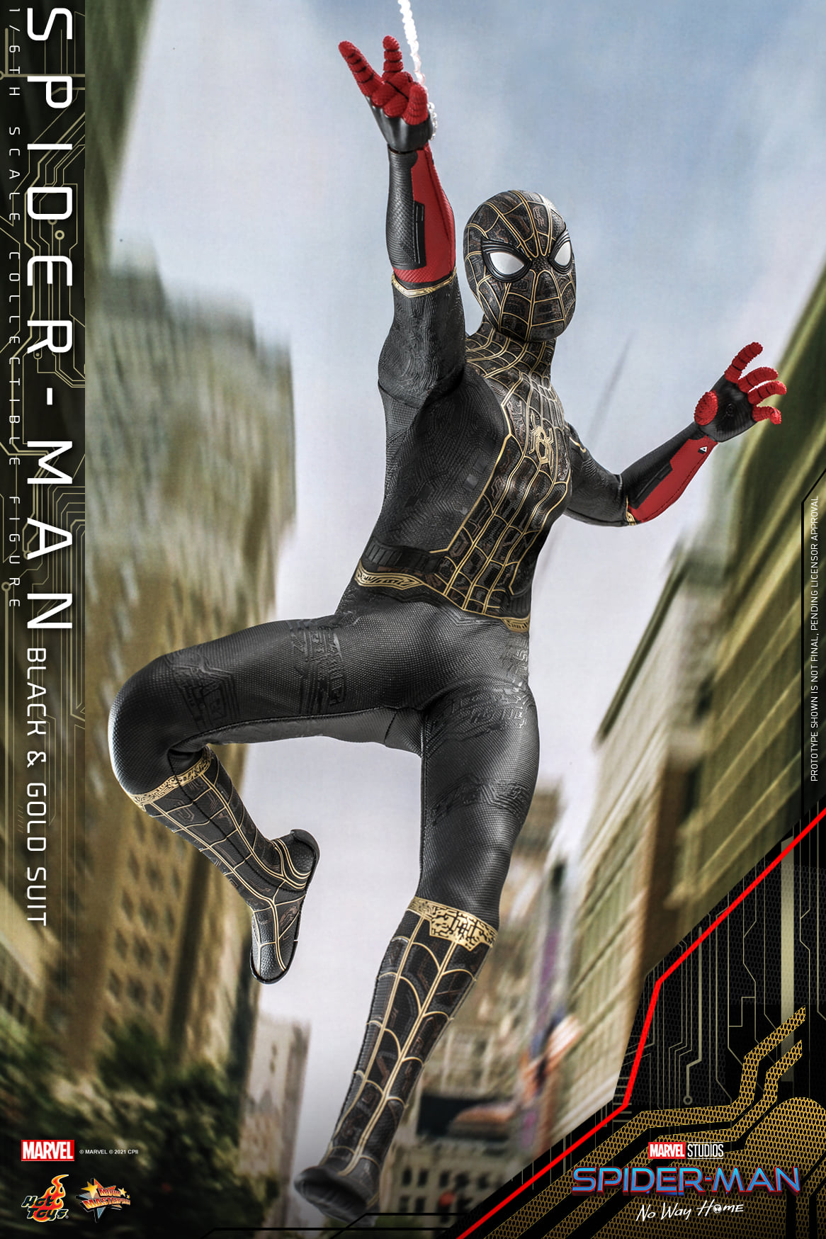 Hot Toys MMS604 1/6 Spider-Man: No Way Home - Spider-Man (Black & Gold Suit)