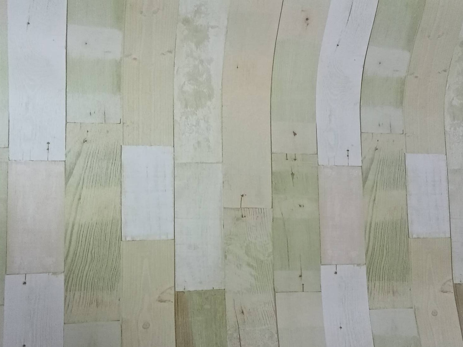 HVW-22508 สติ๊กเกอร์ลายไม้เก่าแบบมีกาวในตัว สีเหลืองครีม หน้ากว้าง 100 cm