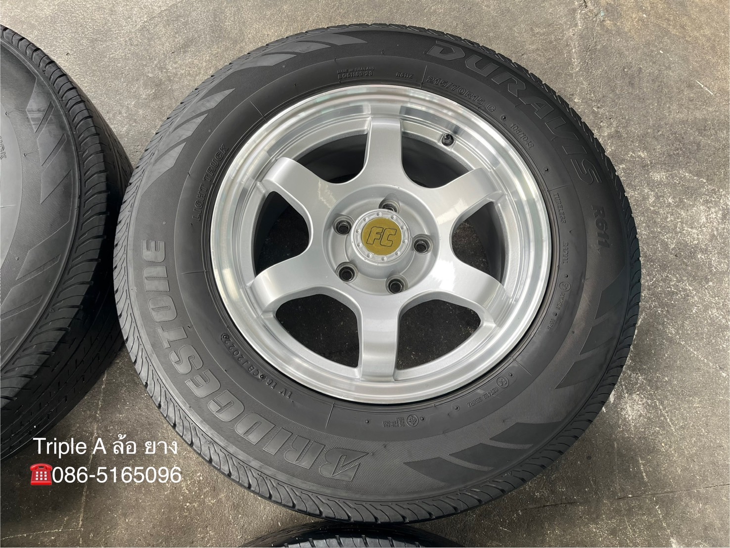 ✨ล้อแม็ก✨5รู114✨ขอบ 15 สีบอร์นขอบเงา พร้อมยาง 215-70-15 Bridgestone💥ปี 22💥