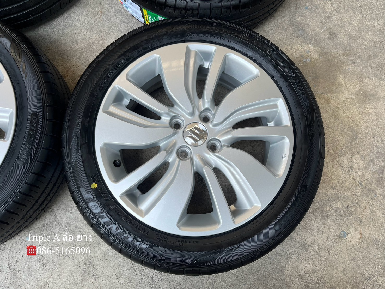 ✨ล้อแม็ก✨Suzuki Swift ขอบ 16 พร้อมยางใหม่💯185-55-16 Dunlop♨️ปี 24♨️