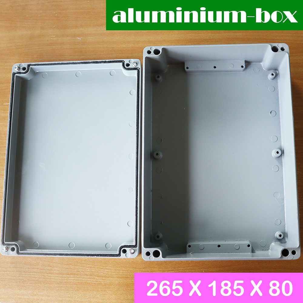 กล่องอลูมิเนียมกันน้ำ IP66 สีเทา ขนาด 265 X 185 X 80 มม. (P)