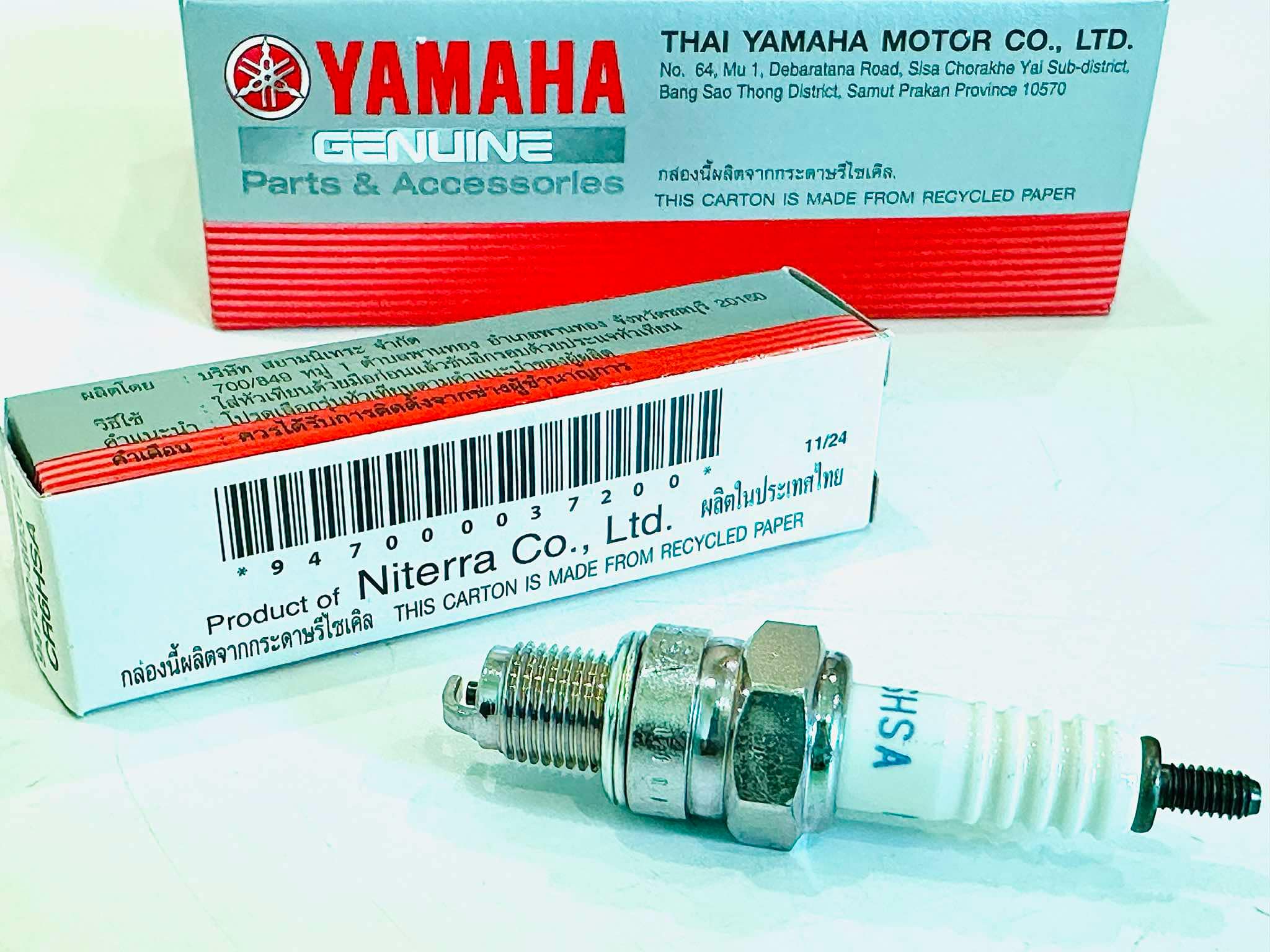 หัวเทียน yamaha QBIX แท้ศูนย์yamaha CR6HSA B31