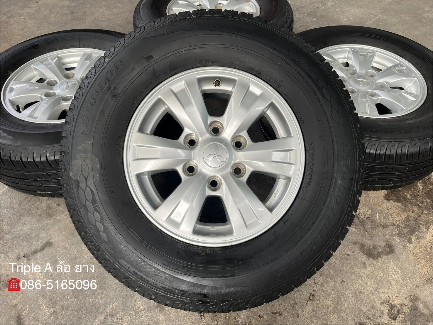 ✨ล้อแม็ก 6รู139✨Mitsu Pajero ขอบ 16 แถมยาง 265-70-16 Dunlop ปี 20