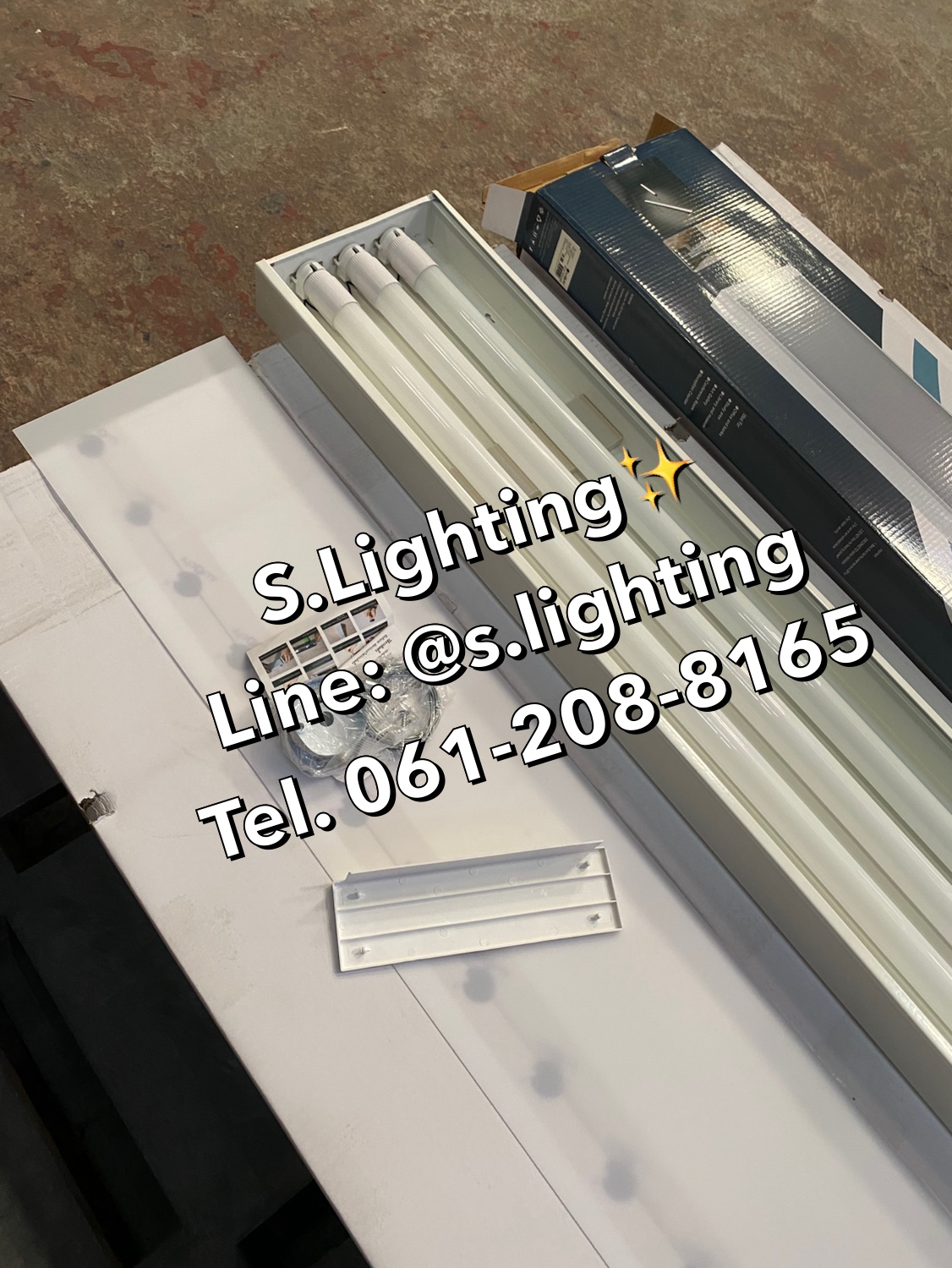 โคมไฟแขวนสลิงเพดาน Linear Office LED 3x18w แสงขาว (เปลี่ยนหลอดได้)