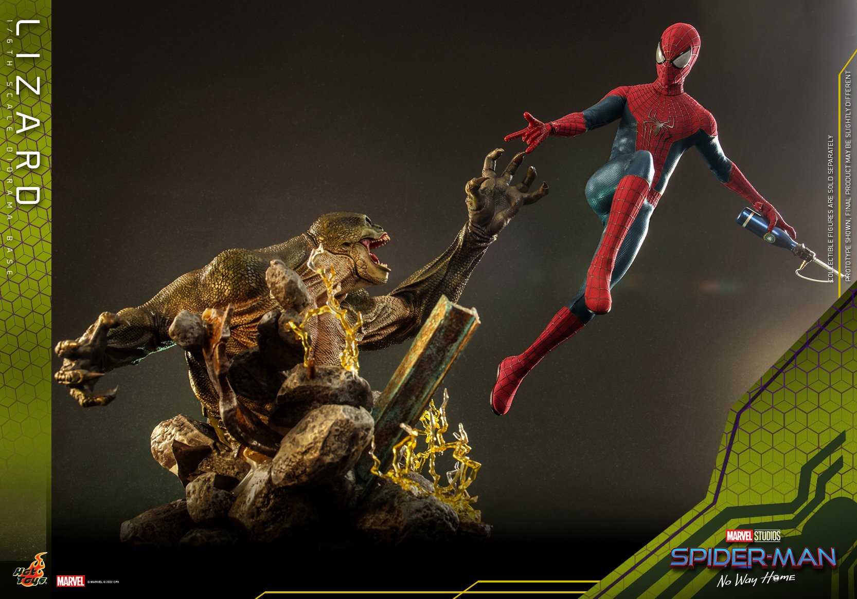 Hot Toys MMS658 1/6 The Amazing Spider-Man 2 - The Amazing Spider-Man + ACS013 1/6 Spider-Man: No Way Home - Lizard Diorama Base