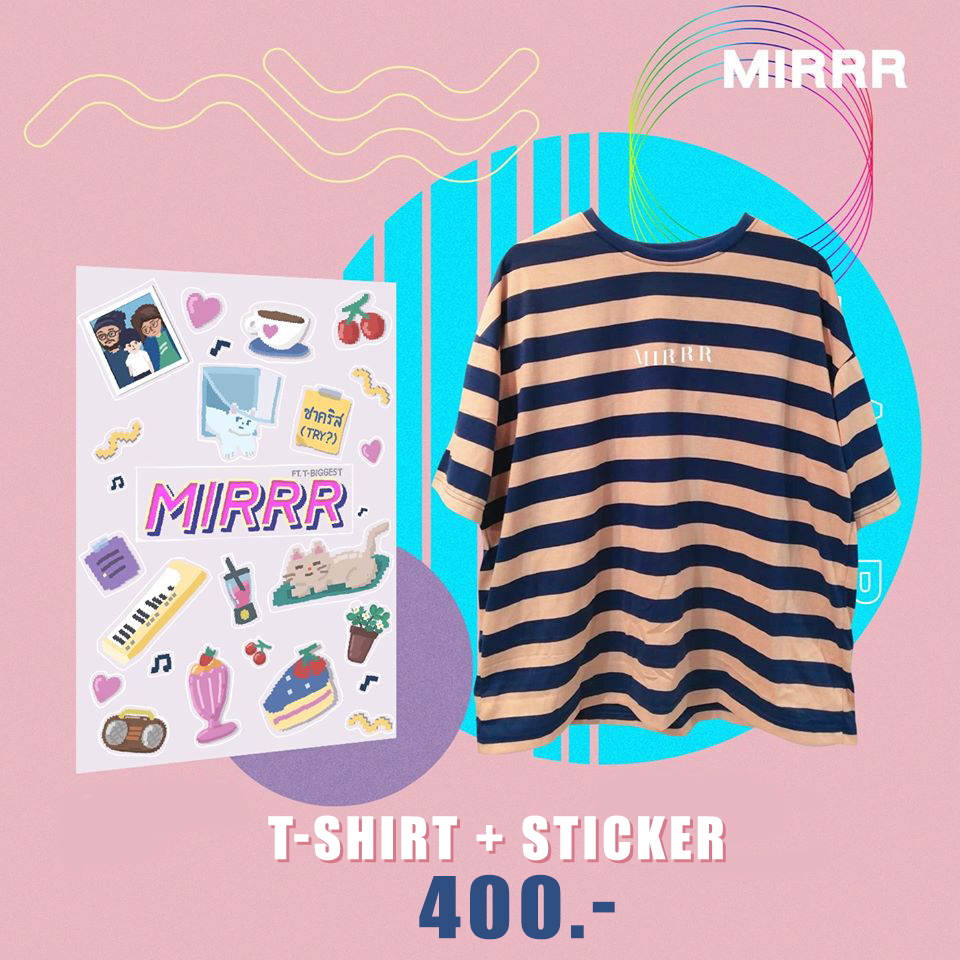 MIRRR : SET T-SHIRT OVER SIZE [CAT EXPO6] + STICKER