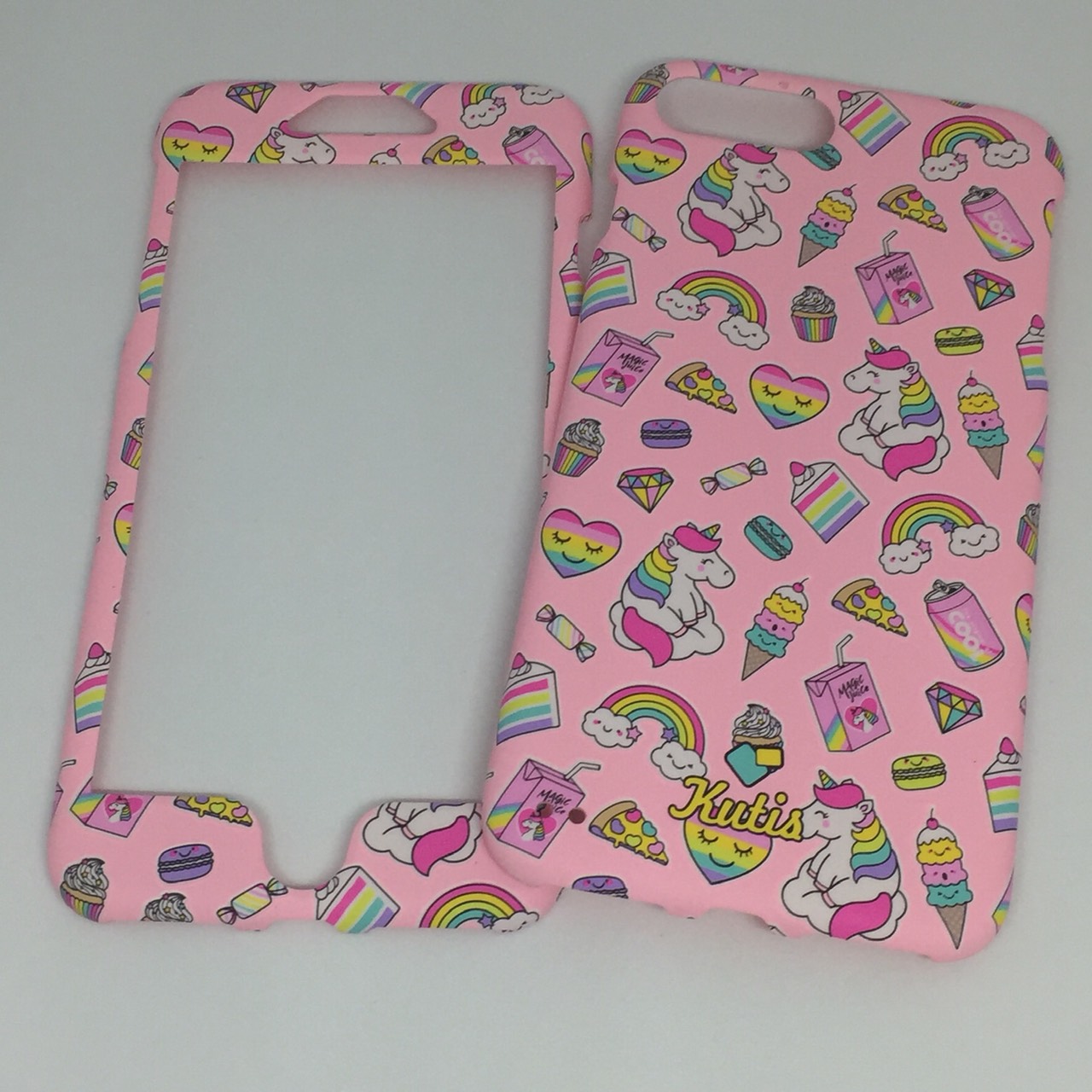 เคสคูทิส(Kutis)ไอโฟน7พลัส,8พลัส(ลายยูนิคอร์นอวบนั่ง)มาใหม่ เคสประกบหน้า-หลัง เคสเรืองแสง เคสลายวินเทจ ร้านSuperhero Klongthom