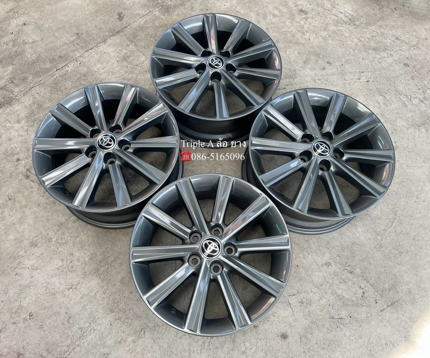 ✨ล้อแม็ก 5รู114✨Toyota Camry (ลาย 10 ก้าน) ขอบ 17 สีเทา💖สวยกริ๊บ💖