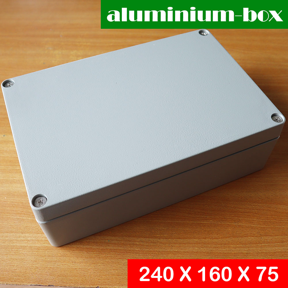 กล่องอลูมิเนียมกันน้ำ IP66 สีเทา ขนาด 240 X 160 X 75 มม (JJ)