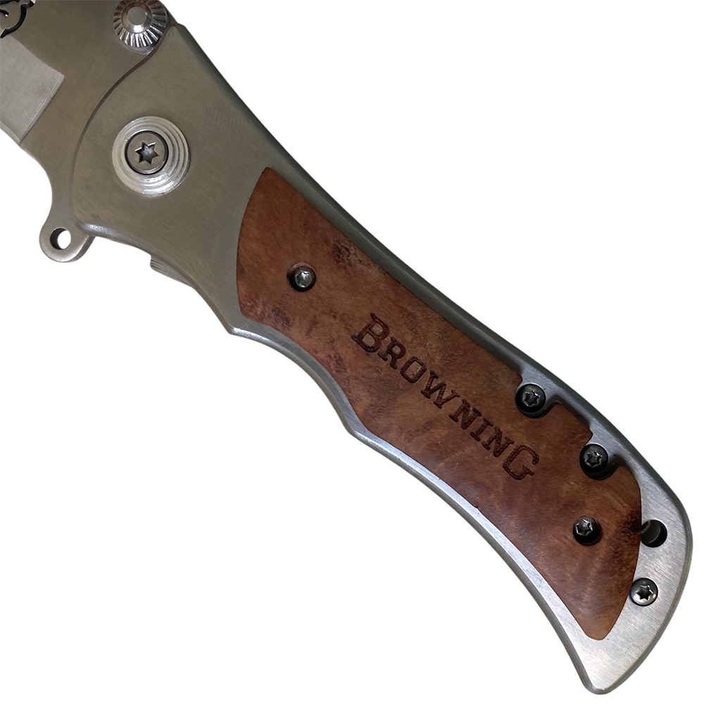 มีดพับ Browning ด้ามลายไม้ ขนาด 8 นิ้ว (20.5 ซม.)
