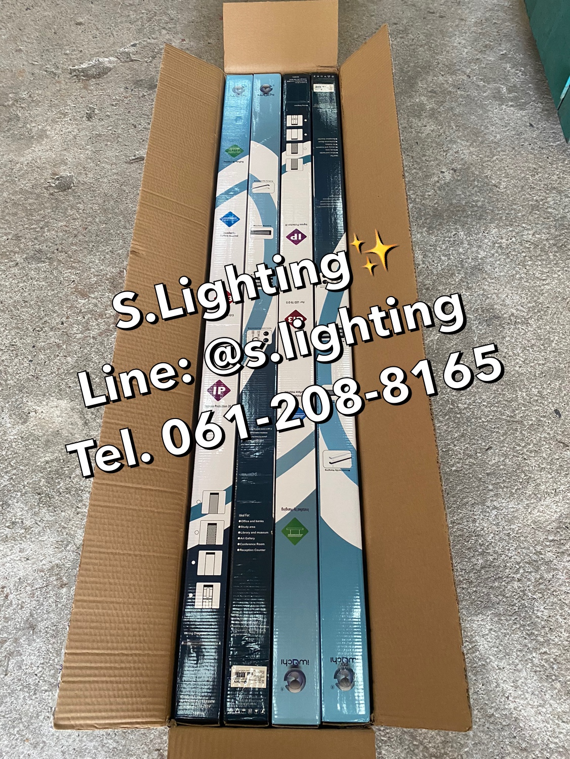 โคมไฟแขวนสลิงเพดาน Linear Office LED 3x18w แสงขาว (เปลี่ยนหลอดได้)