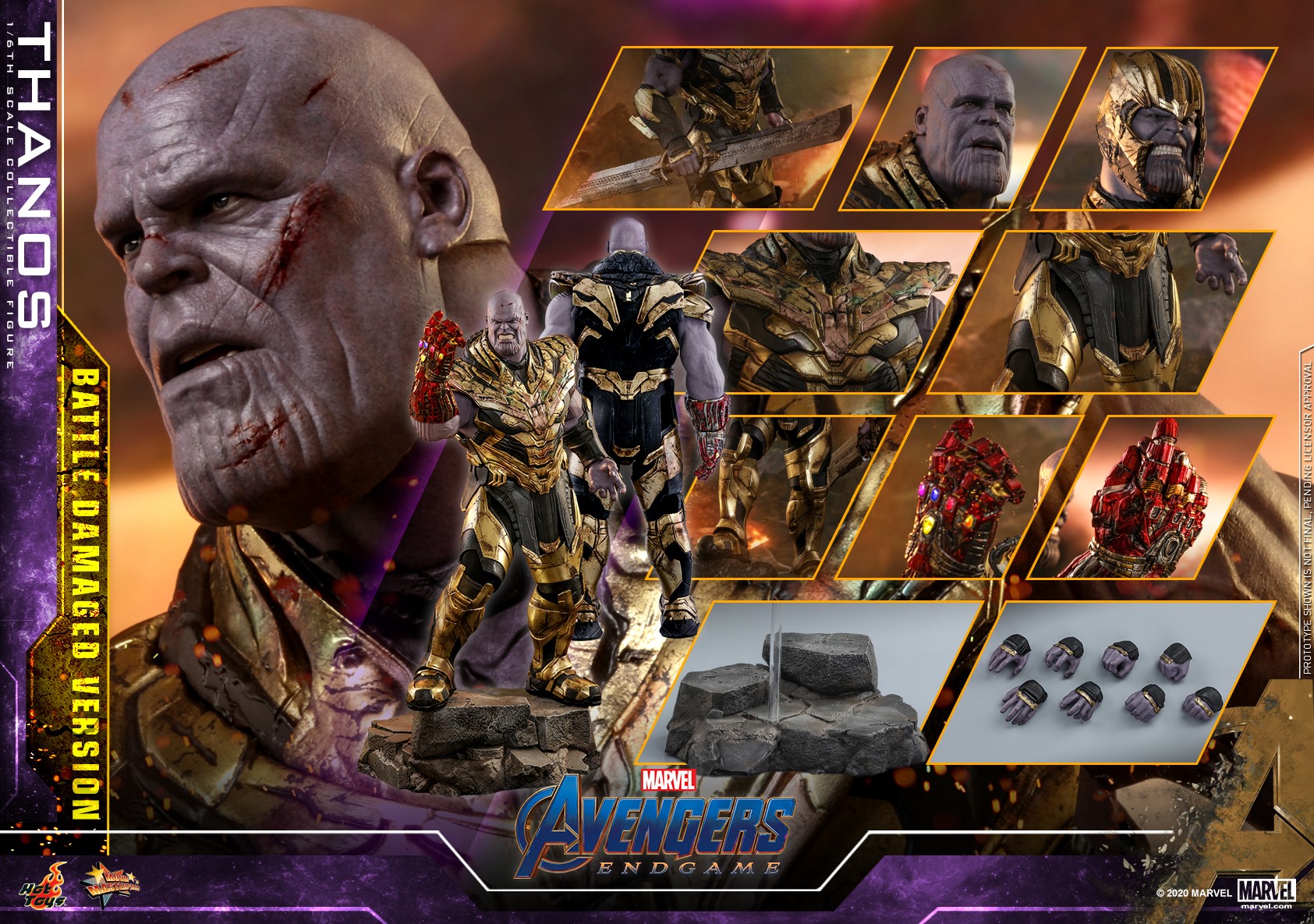 Hot Toys MMS564 Avengers: Endgame - Thanos (Battle Damaged Version)