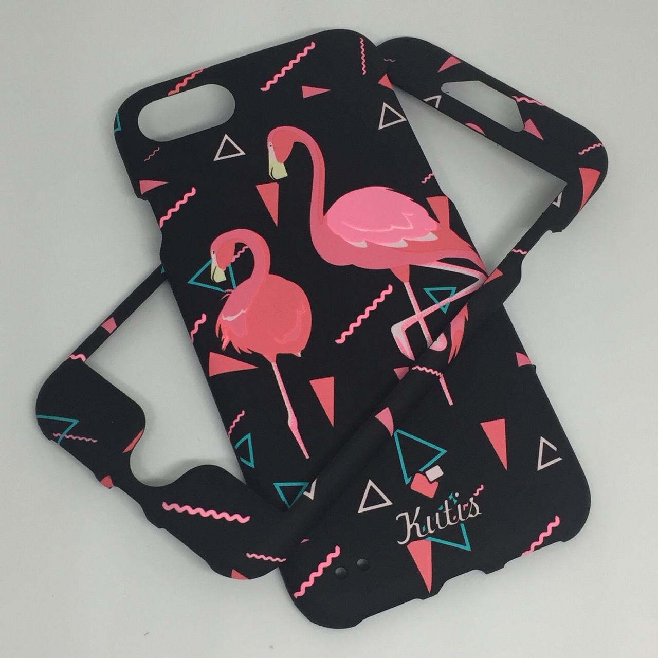 เคสคูทิส (Kutis) ไอโฟน7,8 (ลาบฟลามิงโก้ใหญ่สีดำ)มาใหม่ เคสประกบหน้า-หลัง เคสเรืองแสง