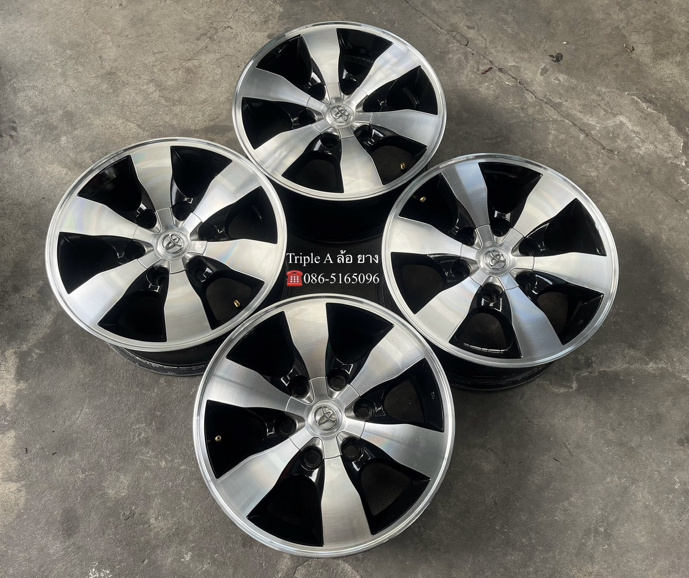 ✨ล้อแม็ก 6รู139✨Toyota Vigo ขอบ 16 ดำหน้าเงา💖สภาพสวย💖