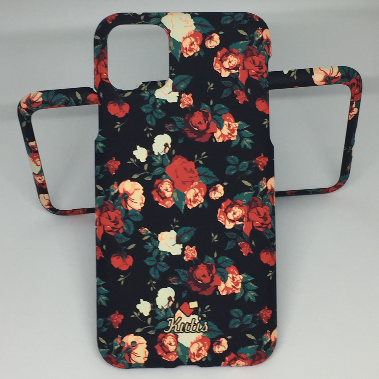 เคสคูทิส (Kutis) ไอโฟน11Max(ลายดอกกุหลาบสีแดง พื้นหลังสีดำ)มาใหม่ เคสประกบหน้า-หลัง