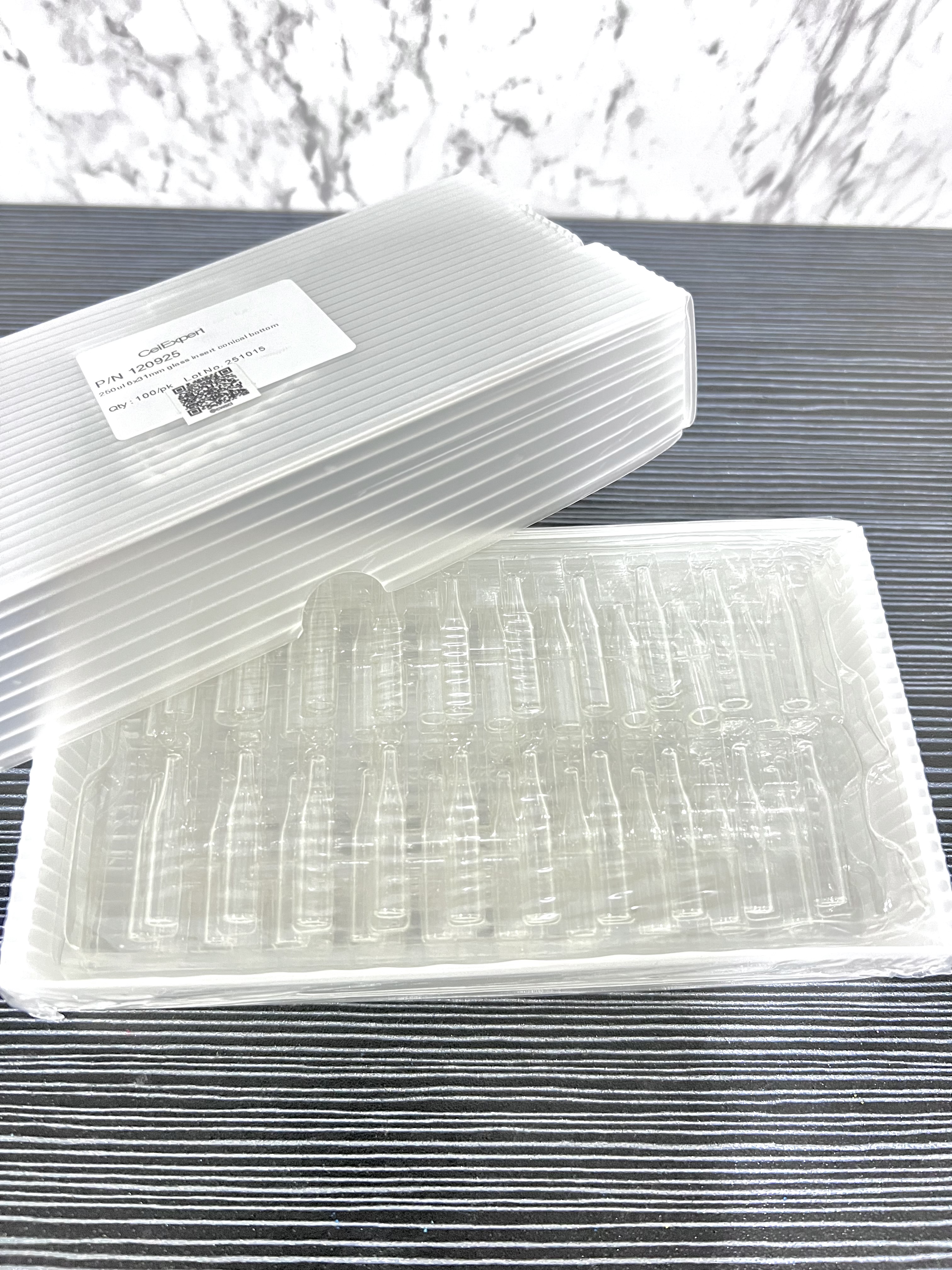 250ul (6x31mm) Vial Micro Insert Conical Base 5x31mm (100ชิ้น/pk.)