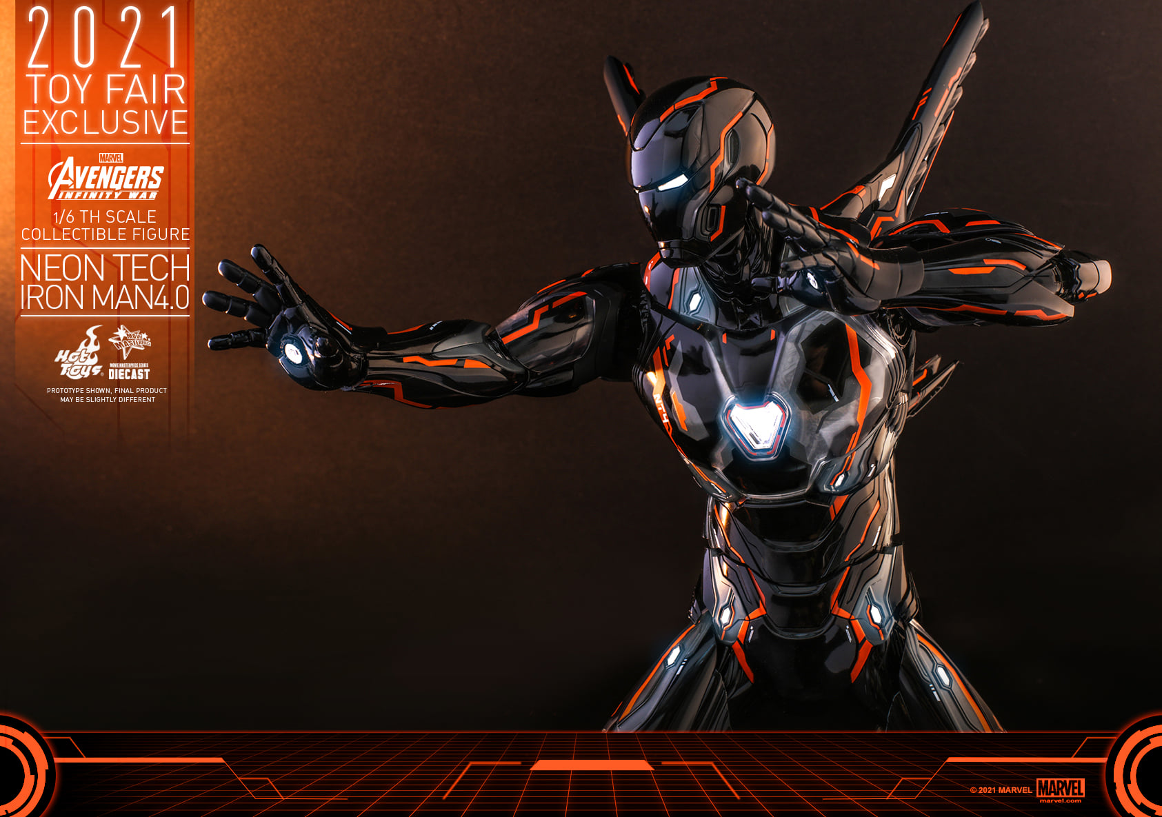 Hot Toys MMS597D39 1/6 Avengers: Infinity War - Neon Tech Iron Man 4.0 [Toy Fair Exclusive 2021]