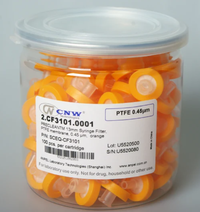 PRECLEAN™ 13mm Syringe Filter, PTFE (hydrophobic) membrane (100/pkg)