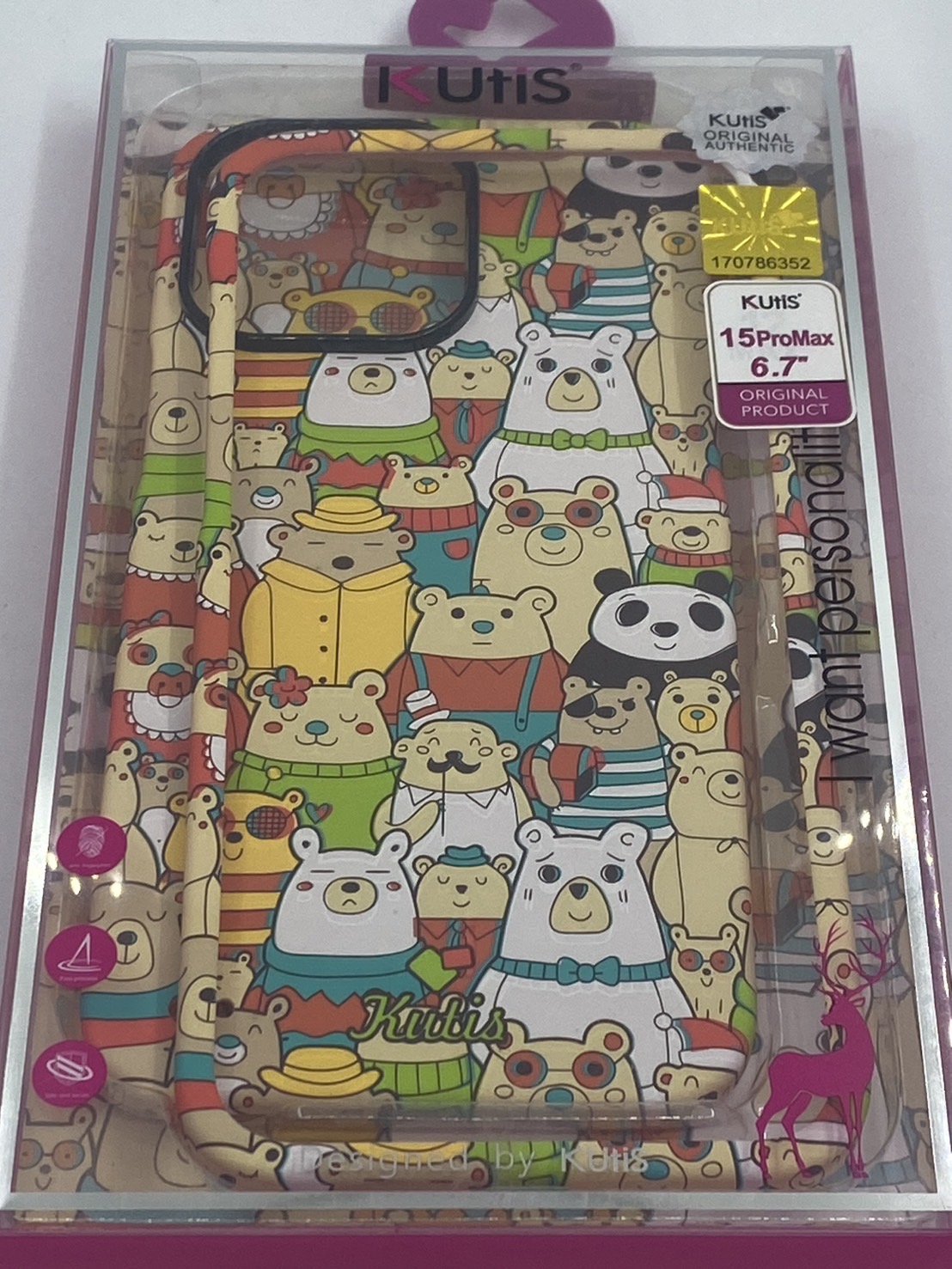 เคสคูทิส(Kutis)เคสไอโฟน15PROMAX(ลายหมีหมู่)มาใหม่ เคสประกบหน้า-หลัง เคสเรืองแสง เคสลายวินเทจ ร้านSuperhero Klongthom