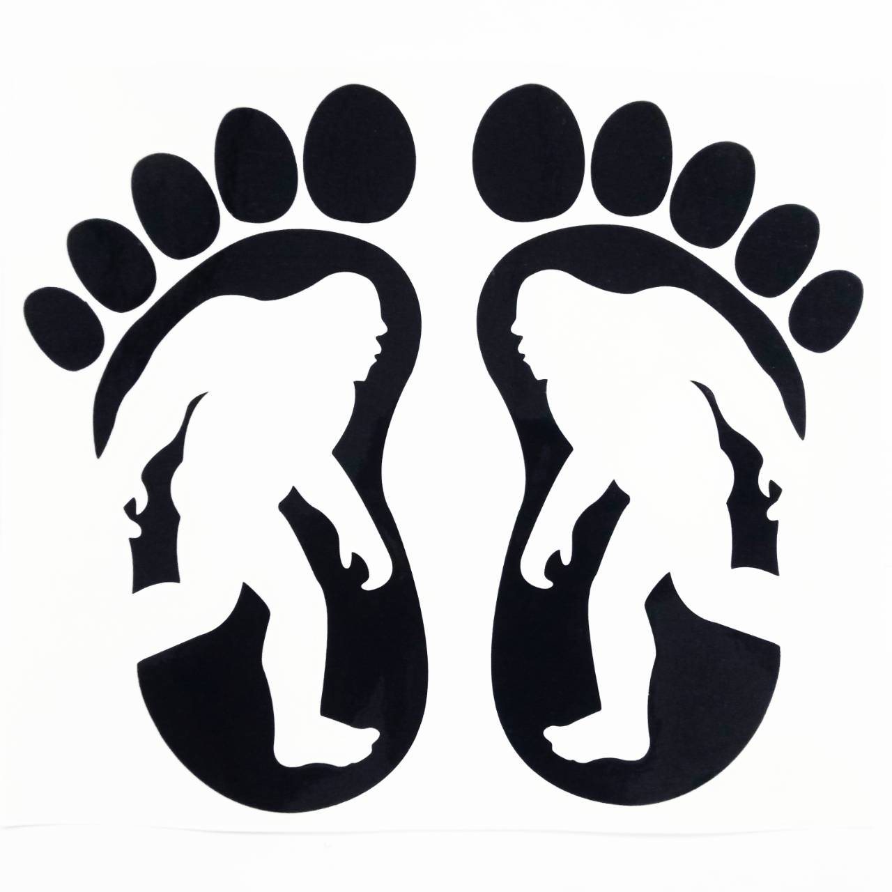 car-091 car sticker King Kong footprints / สติ๊กเกอร์ติดรถ ลายรอยเท้าคิงคอง 17x20 cm (สีดำ,ขาว)