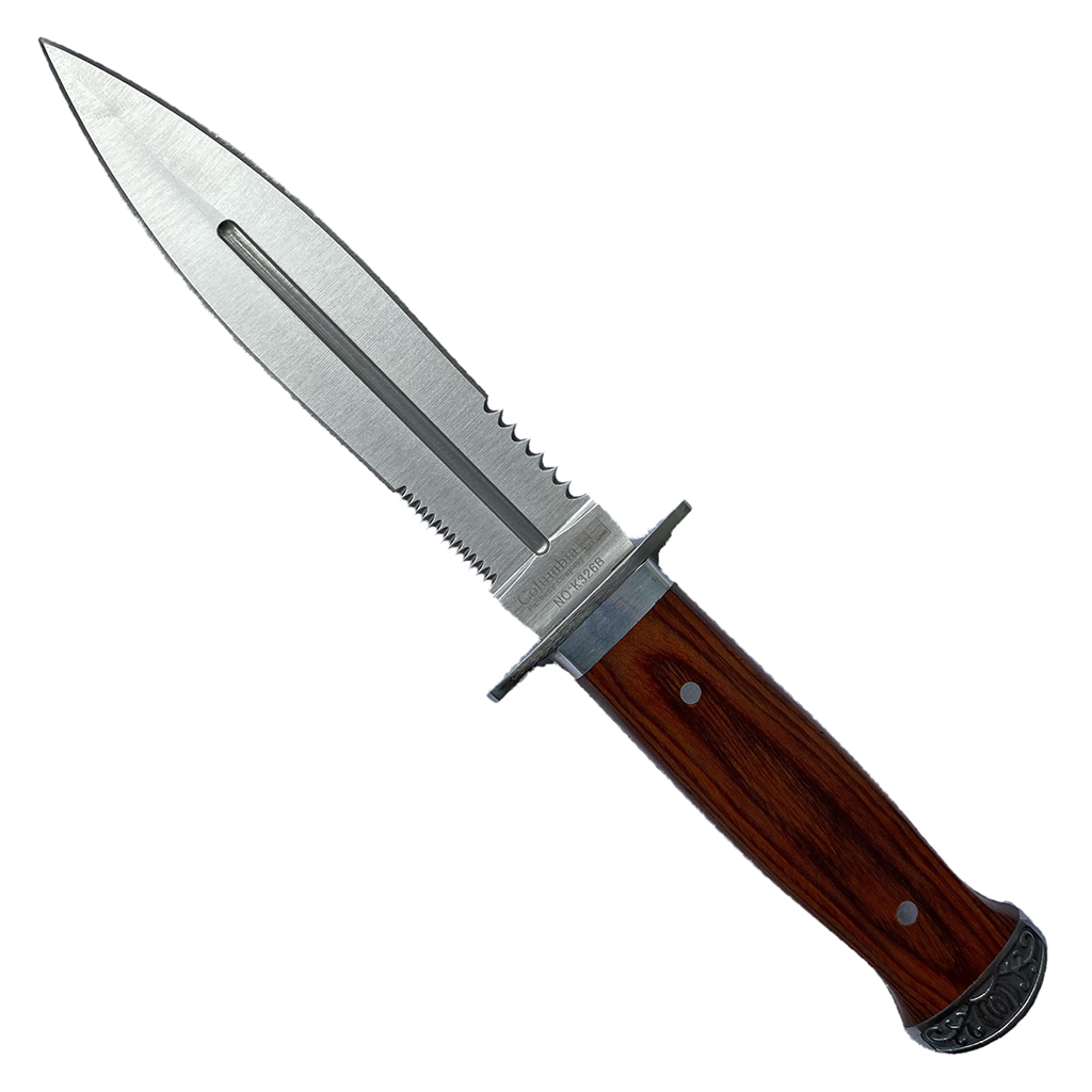 มีดใบตาย Columbia K326B ขนาด 11 นิ้ว (28 ซม.) พร้อมซองไนล่อนร้อยเข็มขัดสำหรับเก็บมีด