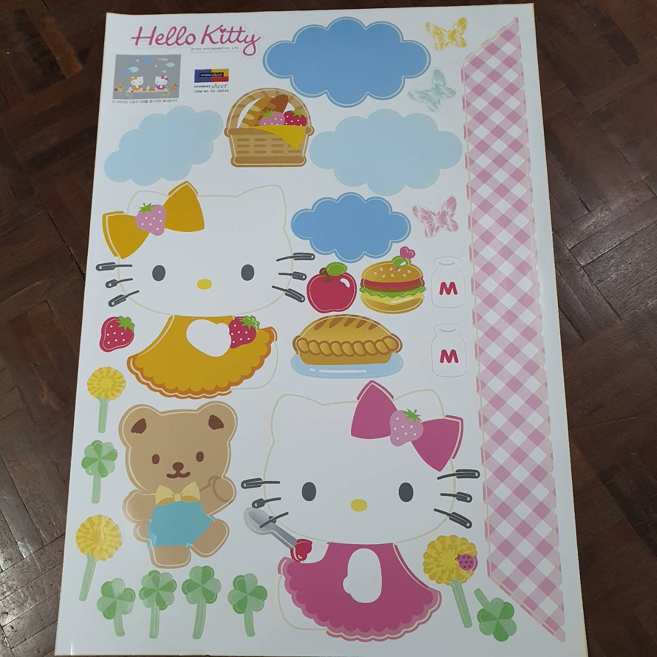 KS-58349 สติกเกอร์คิตตี้ปิคนิค Hello Kitty Picnic ขนาดแผ่น 50x70cm