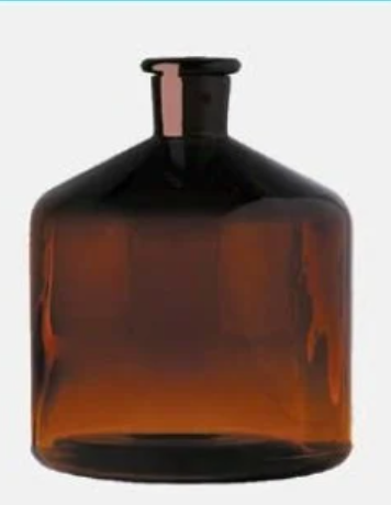ขวดใส่บิวเรตสีชา Burette bottle - glass - amber - 2000 ml