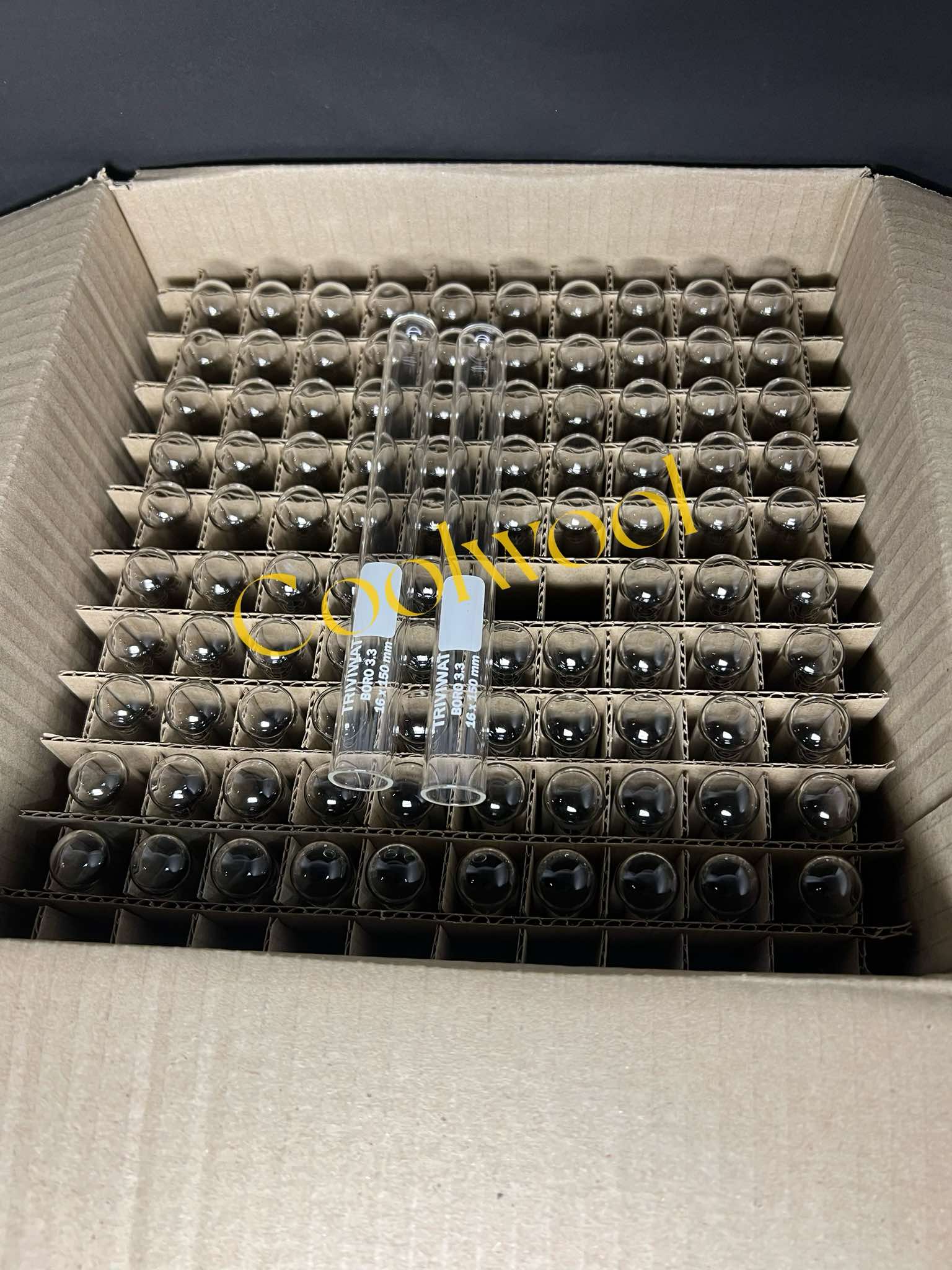 หลอดทดลอง: Test tube Round bottom Boro 3.3 Glass With out Rim (100 ชิ้น/pkg)