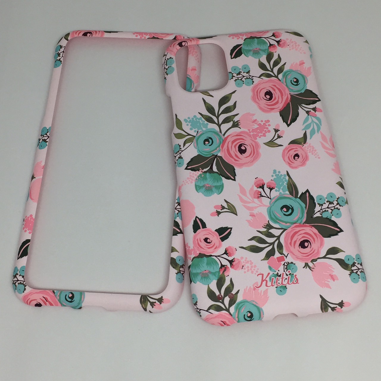 เคสคูทิส(Kutis)ไอโฟน11G (ลายดอกไม้สีชมพูอ่อน)มาใหม่ เคสประกบหน้า-หลัง เคสเรืองแสง เคสลายวินเทจ ร้านSuperhero KLongthom
