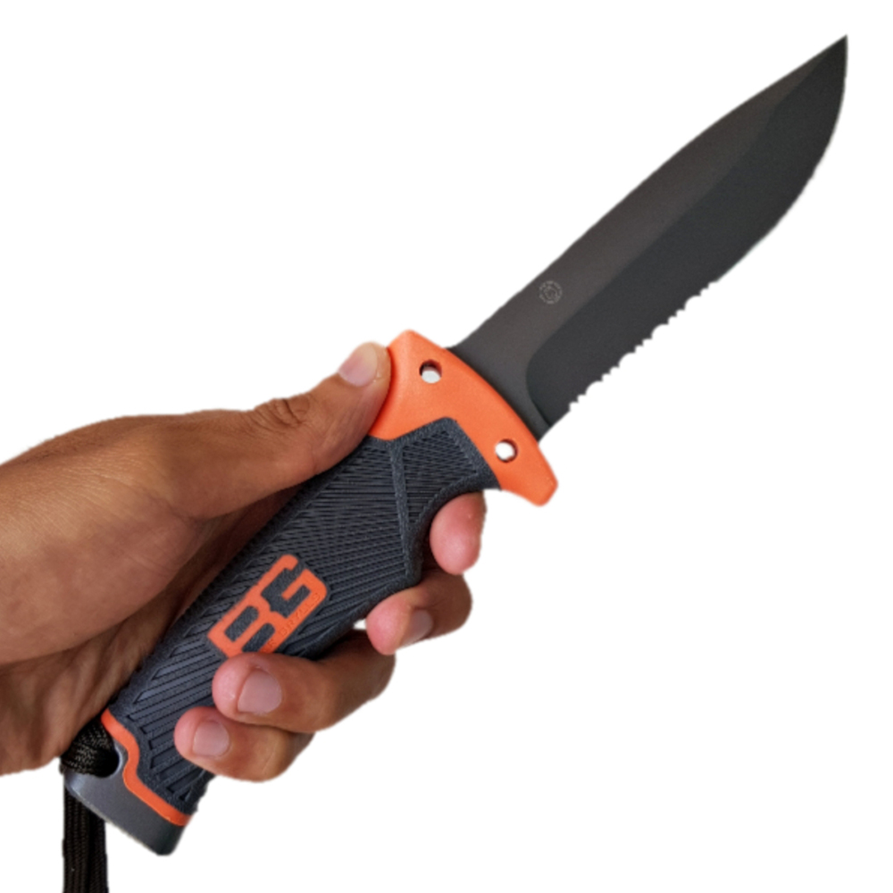 มีดเดินป่า มีดใบตาย Gerber : Bear Grylls Ultimate Survival Knife Fine Edge ใบมีดฟันเลื่อย พร้อมแท่งจุดไฟแม็กนีเซี่ยม