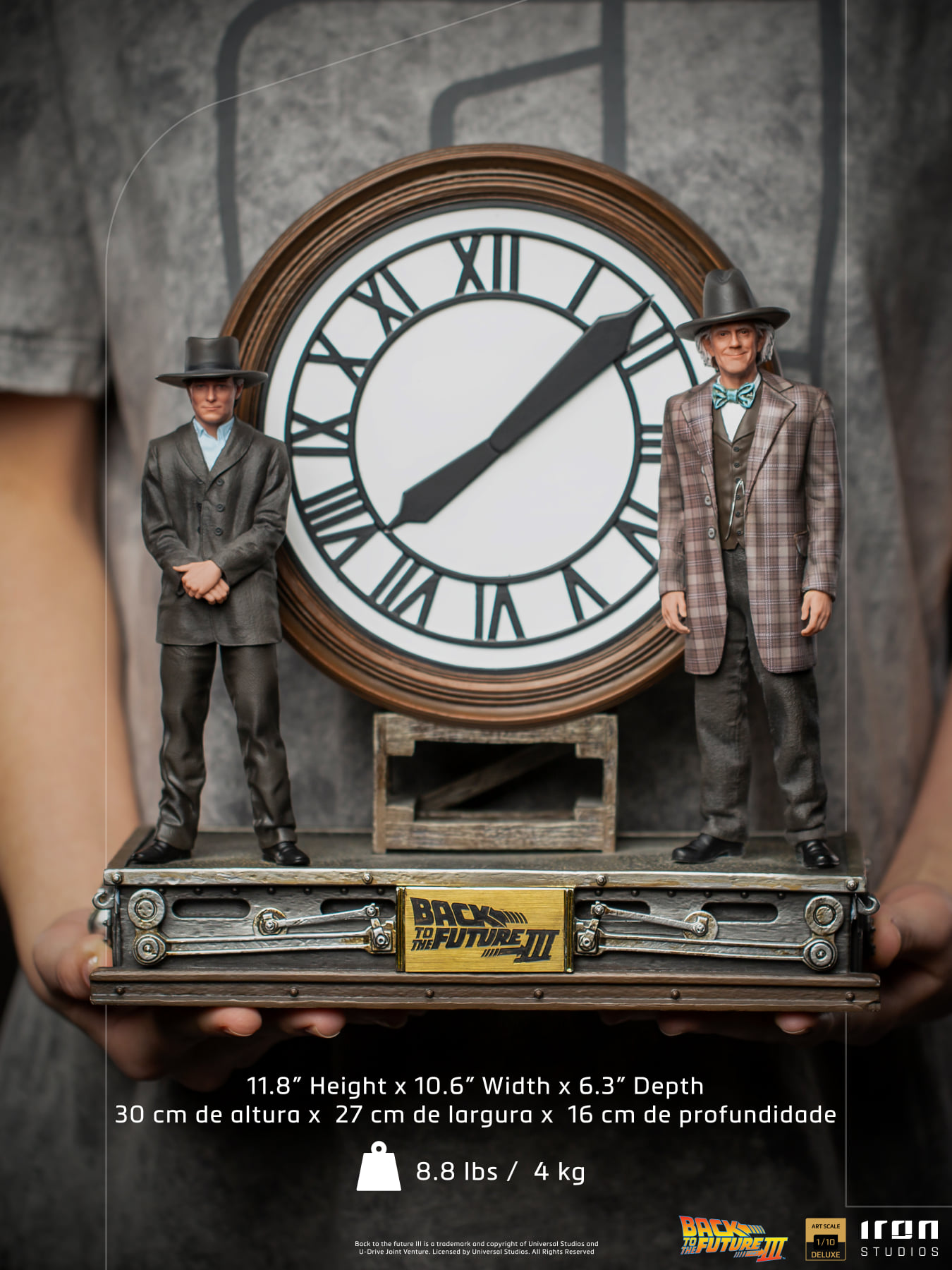 Iron Studios Deluxe Art Scale 1/10 BTTF III - Marty and Doc at the Clock