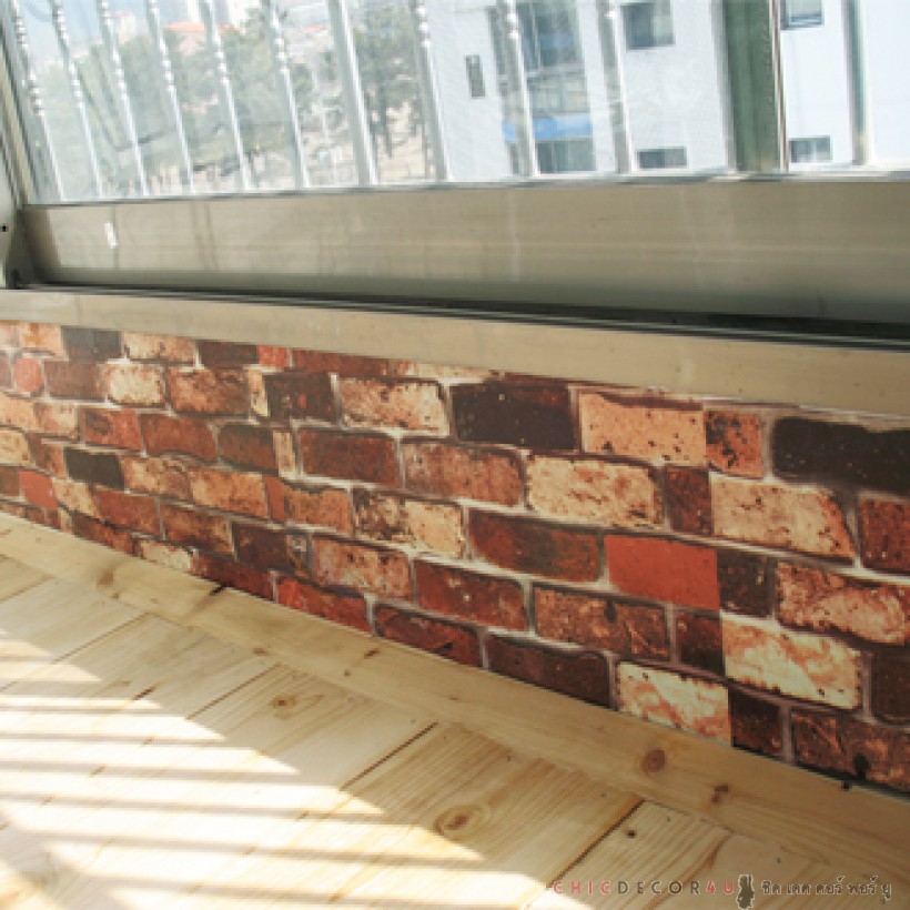 DBS-16 Wallpaper Sticker วอลล์เปเปอร์ไวนิล แบบมีกาวในตัวลายอิฐเก่า หน้ากว้าง 60 cm