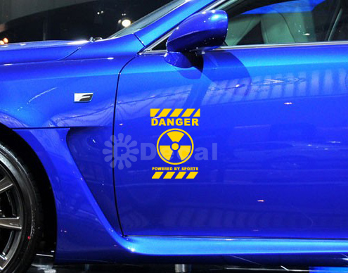 car-043 Danger Nuclear Car Sticker/ สติ๊กเกอร์ติดรถ 20x14 cm (สีดำ,สีขาว,เหลือง)