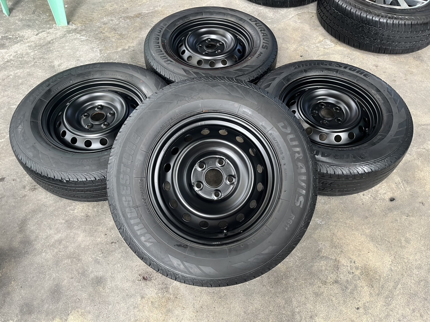 ✨ล้อกระทะแถมยาง✨5รู114 Toyota ขอบ 16 สีดำ