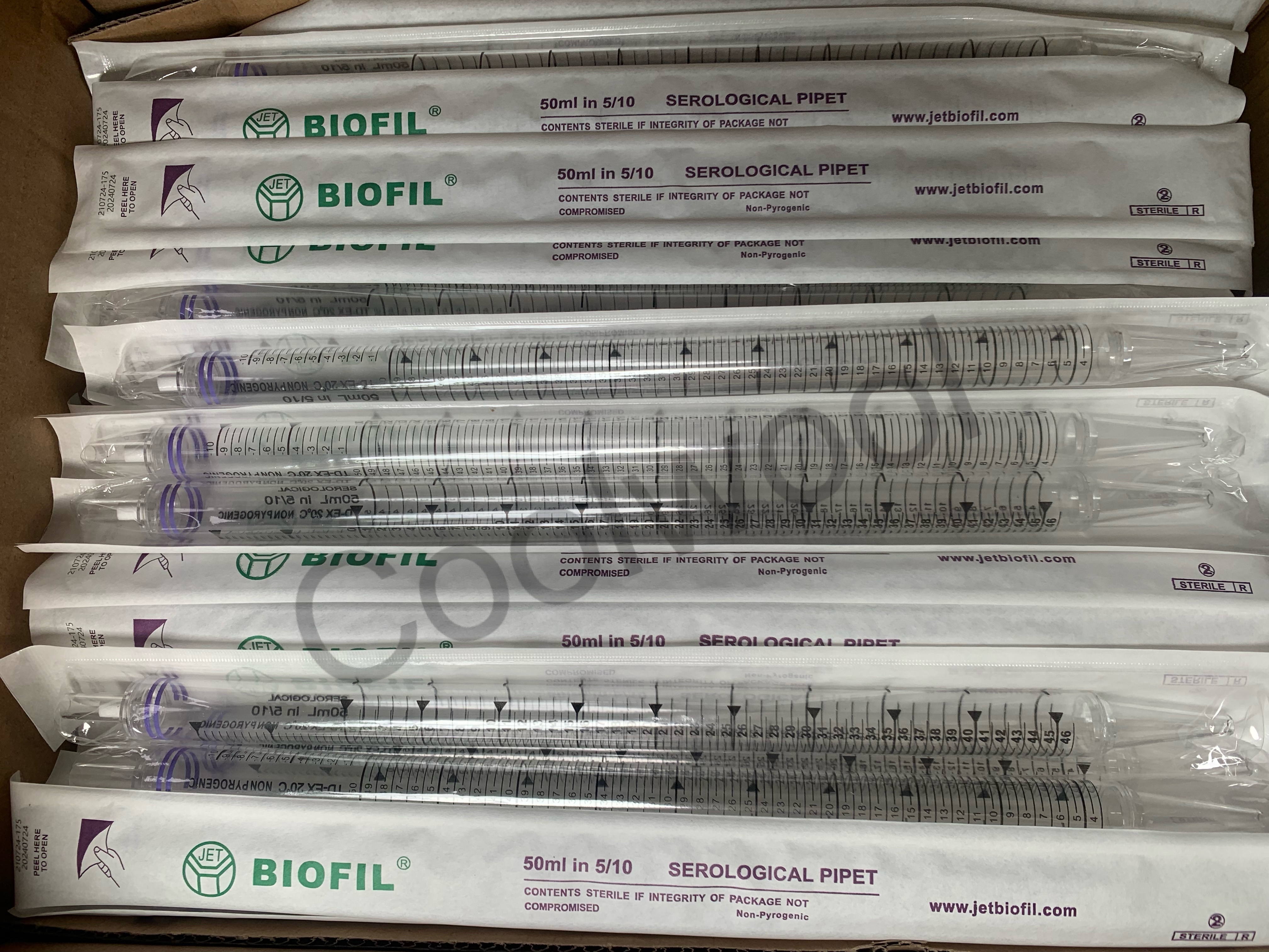 Serological pipette 50ml, Purple plastic(100ea/cs)-ปิเปตพลาสติกชนิดสเตอไรด์ 50 ml(100ชิ้น/ลัง)
