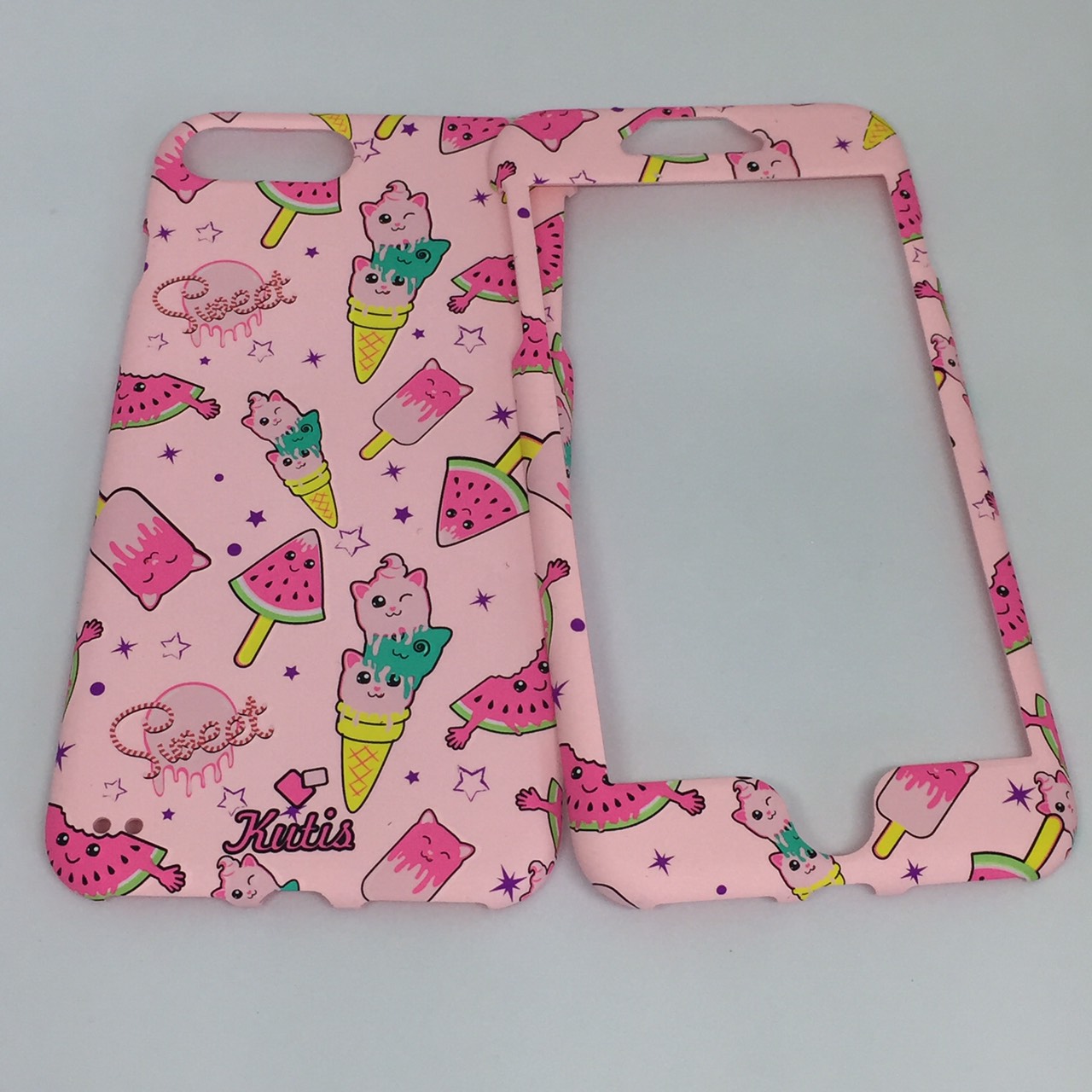 เคสคูทิสKutisไอโฟน7พลัส,8พลัส(ลายไอติมแตงโมSweet)มาใหม่ เคสประกบหน้า-หลัง เคสเรืองแสง เคสลายวินเทจ ร้านSuperhero Klongthom