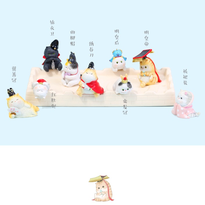 ตุ๊กตาแมวอ้วนครบชุด 9 ตัว จากร้านของฝากในปักกิ่ง ประเทศจีน