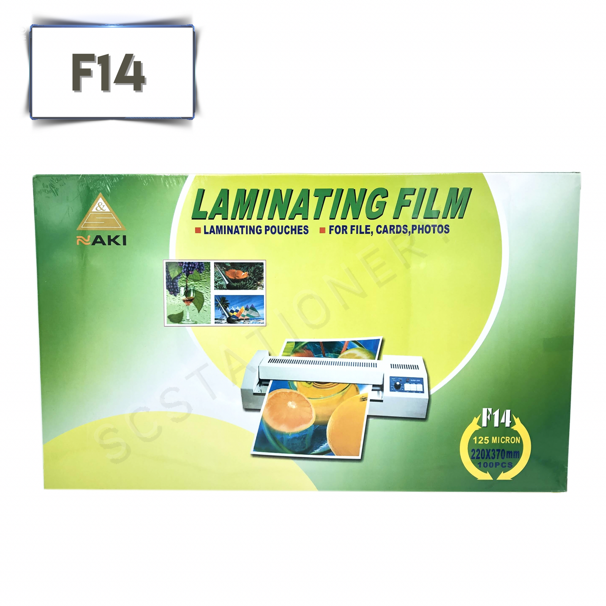 พลาสติกเคลือบบัตร ขนาด F14 นากิ 125ไมครอน แพ็ค 100ใบ